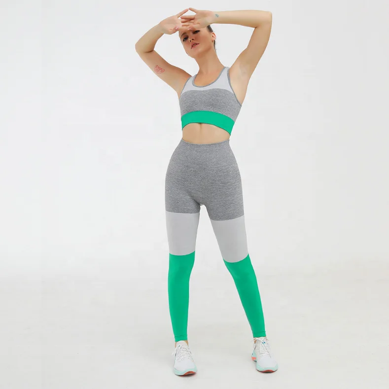 

Wholesale sexy Sports Gym Yoga Fitness Two Piece Sets for women, Blue, pink, green, yellow
