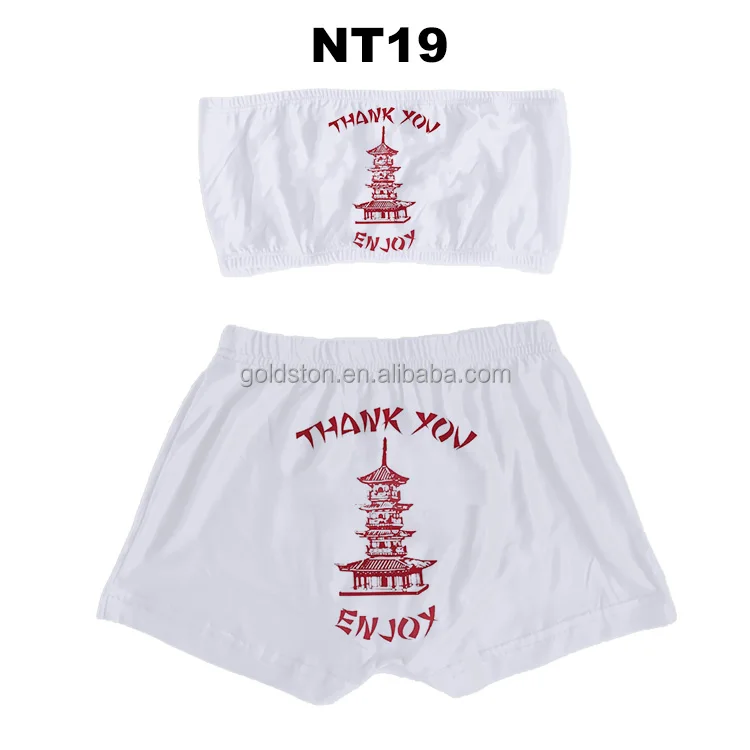 

Wholesale womens Breathable print Leisure tube top and shorts set Elasticity slim loose shorts two piece pants set