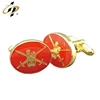 New products custom logo gold metal shirt cufflinks with epoxy dome