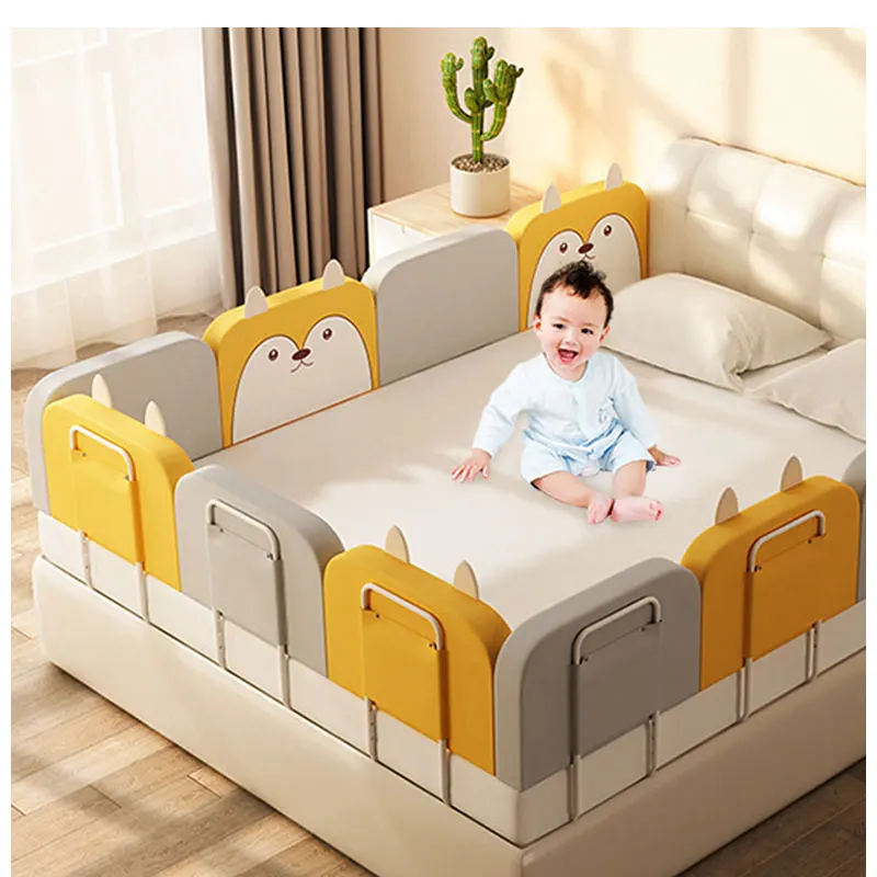 

Toddler Folding Bed Rails, Children Steel Bed Rails/, Pink/gray/yellow