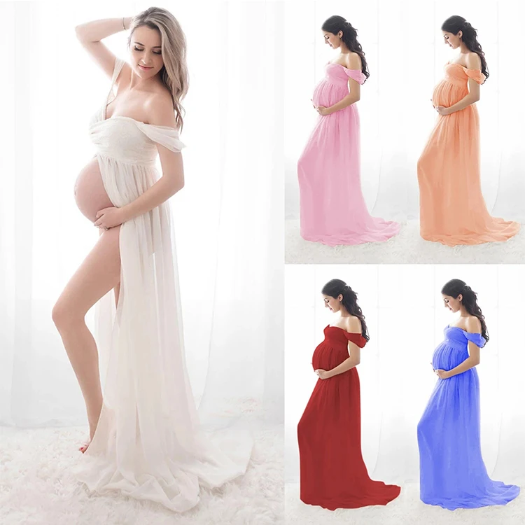 

Sexy Maternity Dresses Photo Shoot Pregnancy Dress Photography Prop Maxi Gown Dresses Pregnant Women Clothes, Customized color