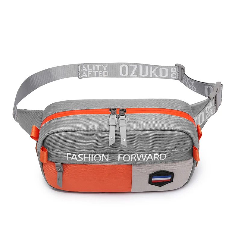 

Ozuko New Fashion Fanny Pack Pouch Running Waterproof Messenger Chest Bags Sport Waist Bag For Men, Black,grey,red,blue