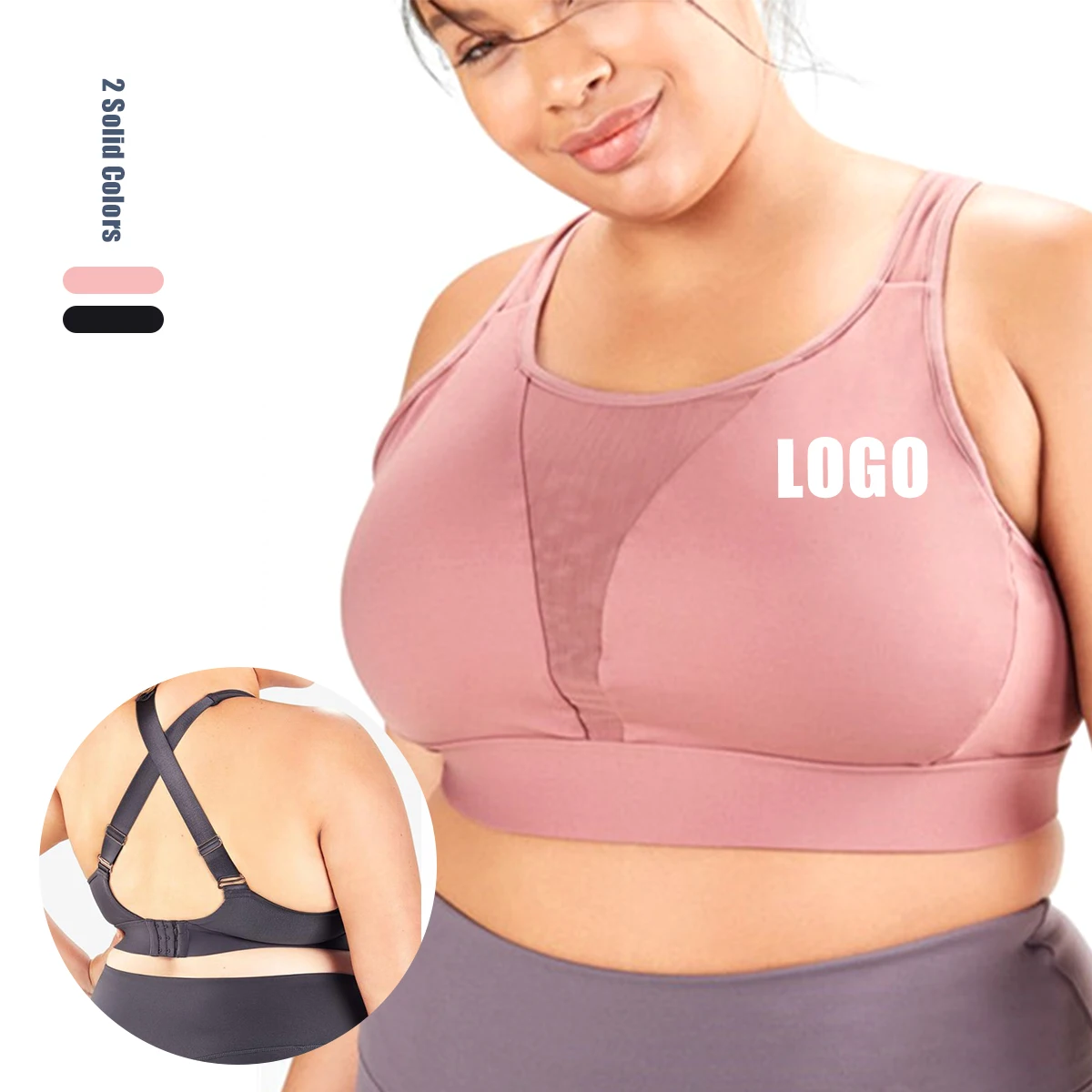 

High impact push up tops plus size sports bra plus size women gym wear, As pantone color or as your requirements