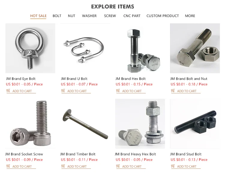 Jm Brand Astm A325 M10 M16 M24 M25 M30 M36 Stainless Steel Anchor Bolts