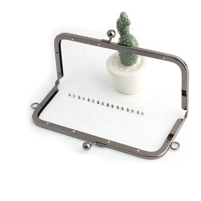 

Fashion Hardware Accessories 19*8 Custom Kiss Lock Wallet Box Metal Fix Purse Frame Wholesale Clutch Bag Frames Frame For Purse