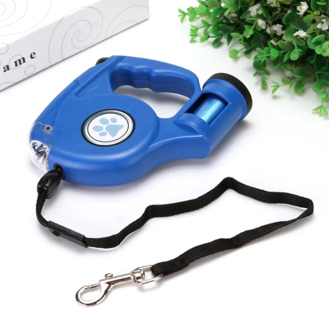 

Wholesale Dog Leash With Flashlight Retractable Dog Leash With Led And Poop Bag