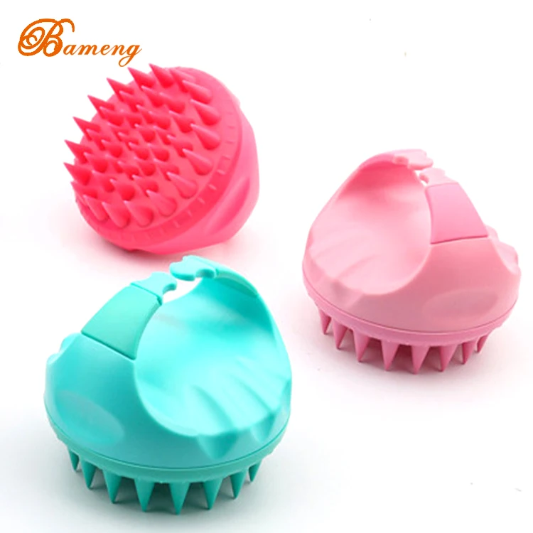 

Wholesale Customized Logo Silicone Shampoo Hair Scalp Massage Brush, Black,pink,green,rose gold,purple
