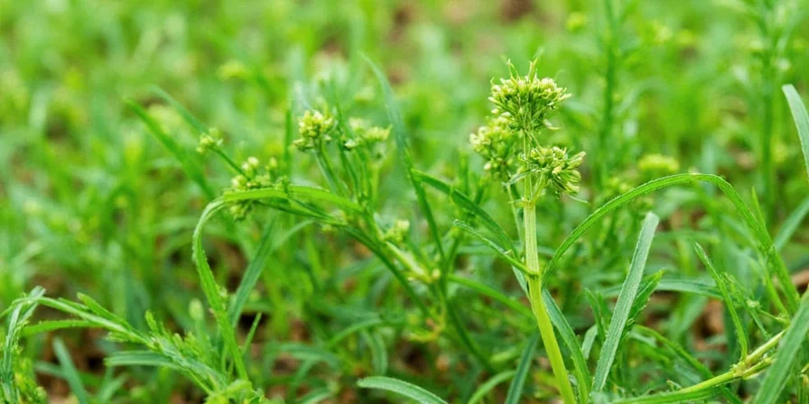 Side-by-side comparison of dill weed and cilantro leaves