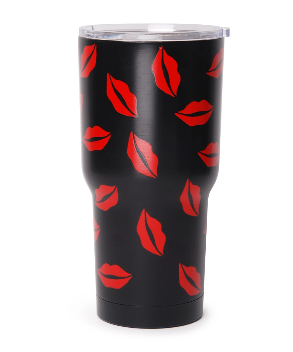 

30oz Tumbler Insulated Stainless Steel Double Wall Red Lips Cup Scales Camping Travel Mug DOM113-969