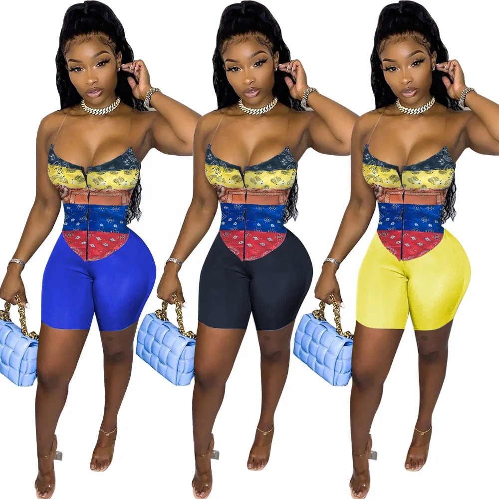 

Custom Women Tracksuits Sweat Pants Sexy Corset Tops 2 Piece Set Outfits Two Piece Biker Short Pant Sets Sweatpants