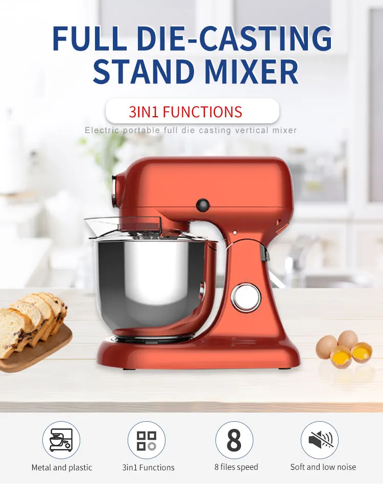 Desktop Noiseless Feet Stainless Steel stand mixer FM301 Metal and plastic housing metal gear system stand mixer table blender