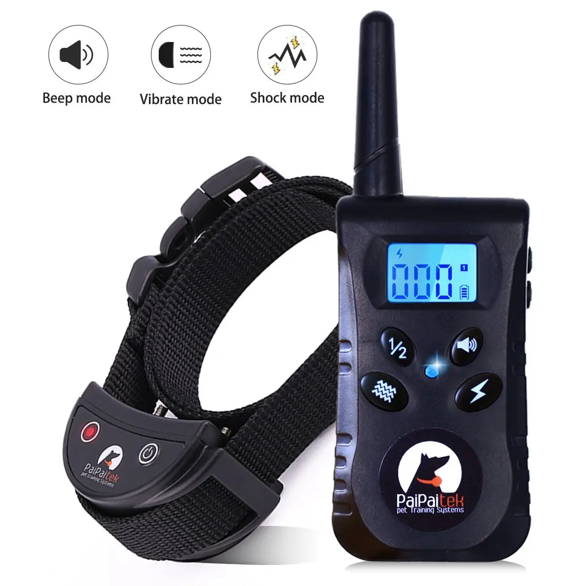 Paipaitek Ip67 Rechargeable Waterproof Beep Vibration Static Shock Dog
