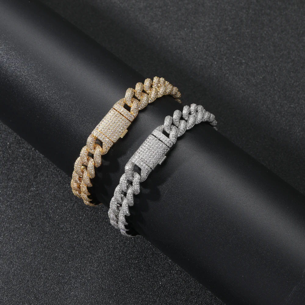 

BB030 12mm Bracelet CZ brass Chain Bling Bling Hip hop iced out jewelry