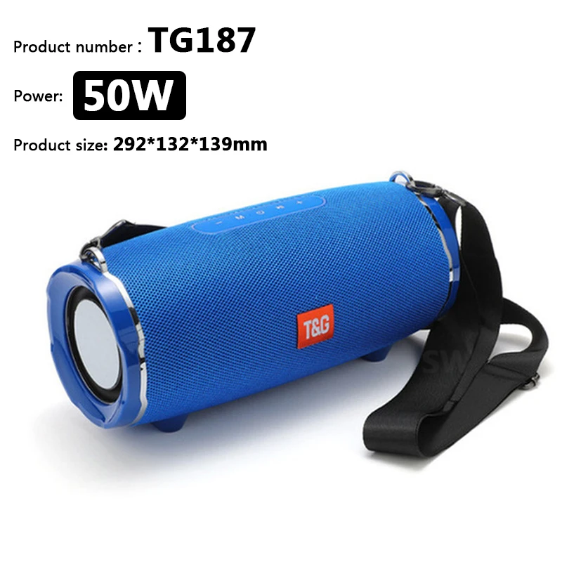 

4400mAh Wireless BT speaker portable sound column outdoor waterproof speaker high power 50W with FM radio USB AUX Boombox