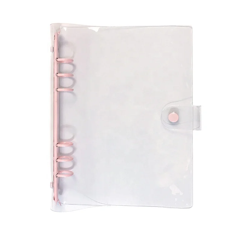 

Clear a6 binder transparent soft pvc 6 ring budget binder refillable planner binder protector folder for school meeting officee