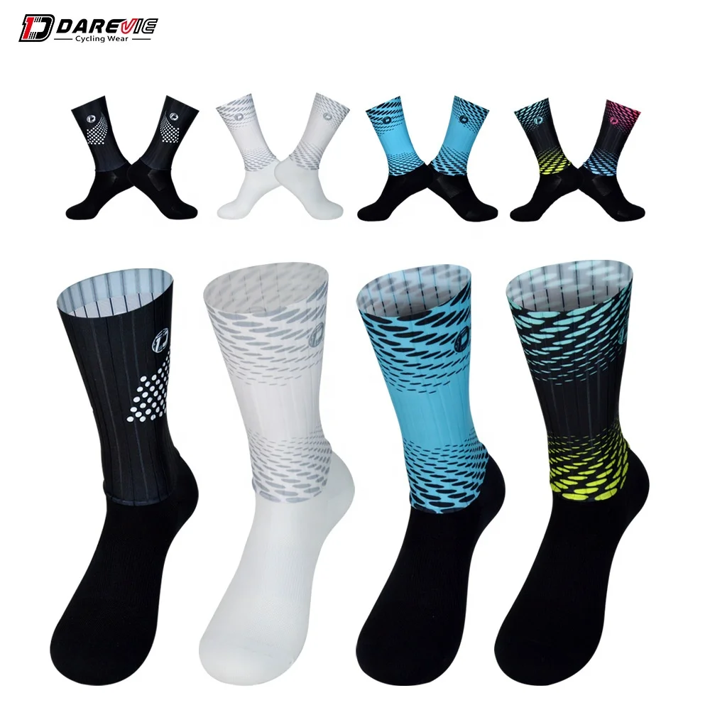 

DAREVIE Quick Dry Sport Socks Athletic Crew Anti Slip Aero Compression Cycling Socks Men Women Custom Socks Print Logo Casual