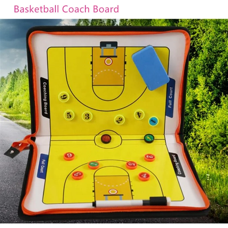 Portable Double Sided Basketball Dry-Erase Board Basketball Coaching Board with Magnetic Chess Piece Esenlong Basketball Tactical Board 