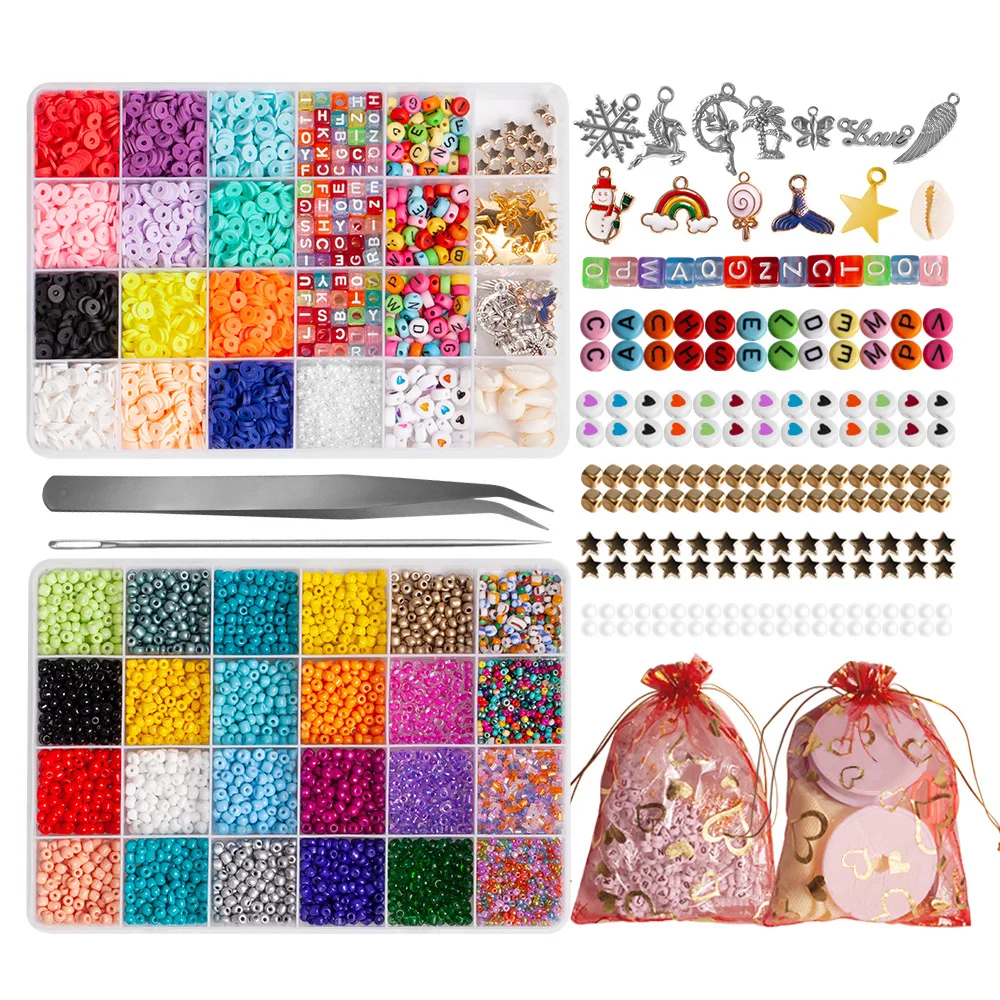 

Hobbyworker Glass Seed Beads and Alphabet Letter Beads for Jewelry Making Kit, Colors