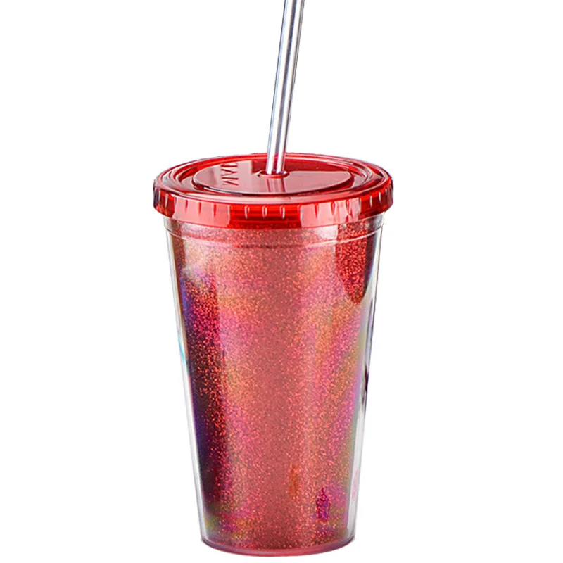 

Wholesale Creative Plastic Cups With Straws Popular Double Wall Straw Cups Custom Logo