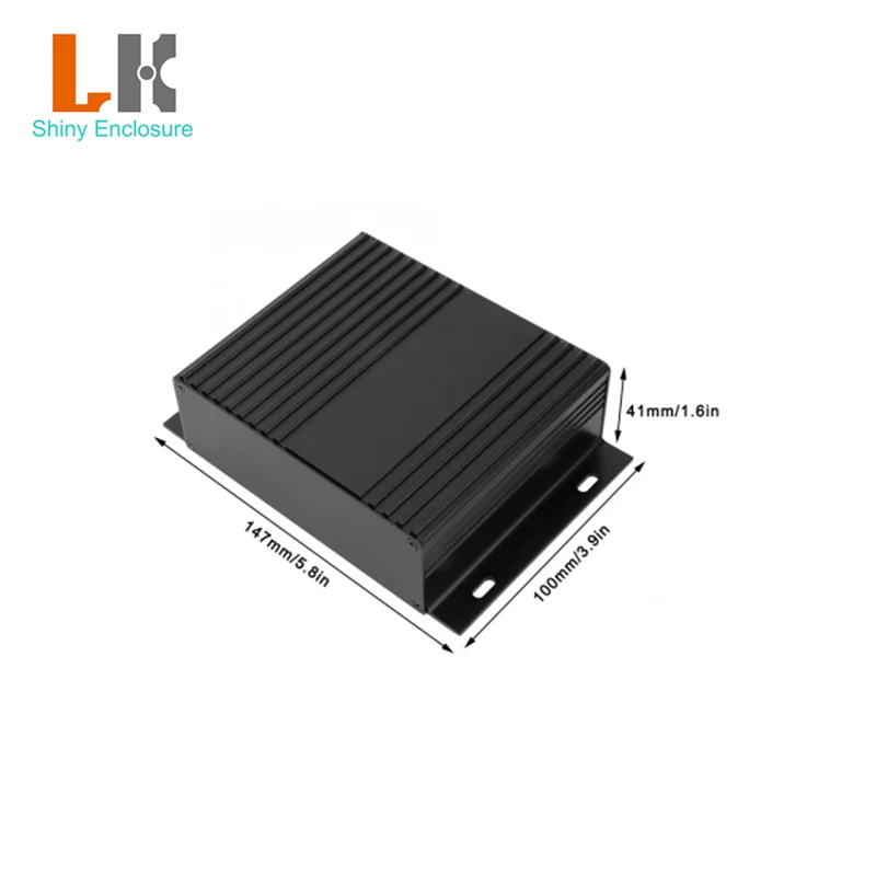 150*147*41mm Black Aluminum Instrument Box PCB Enclosure Electronic Separable 