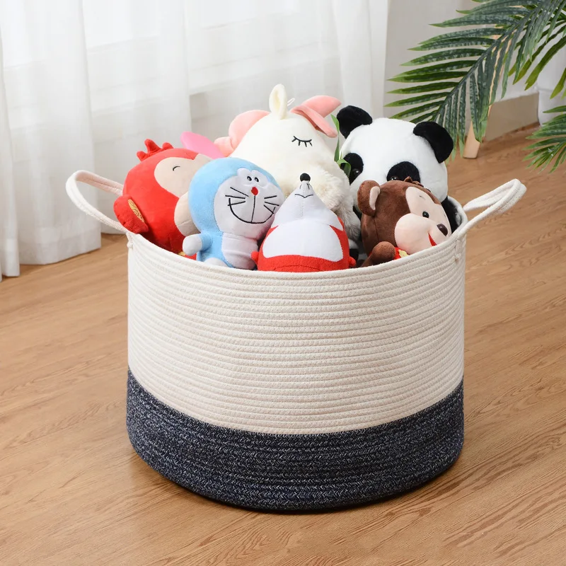 

Extra Large Cotton Rope Clothes Storage Basket For Toy Diaper Towel Laundry Basket, Nature color