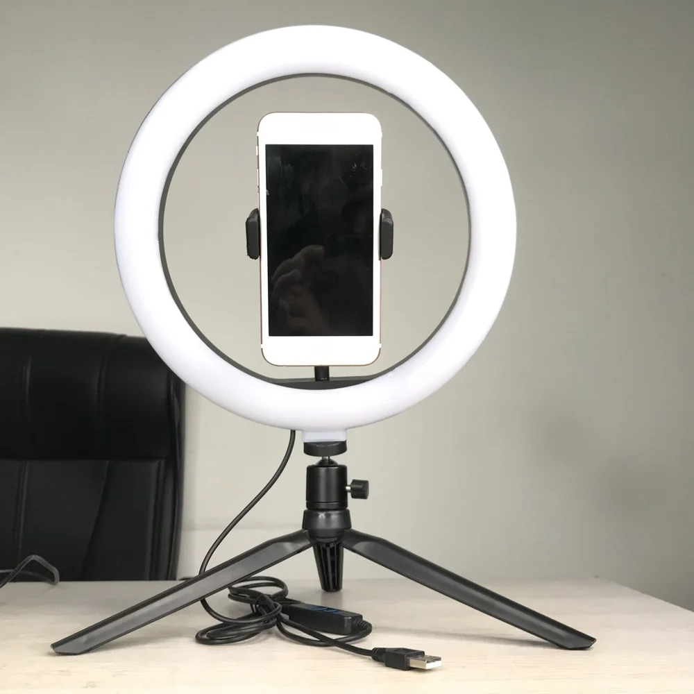 

Polarless Dimming 10w12w professional table led selfie ring light china manufacture photo makeup ring light on smart phone