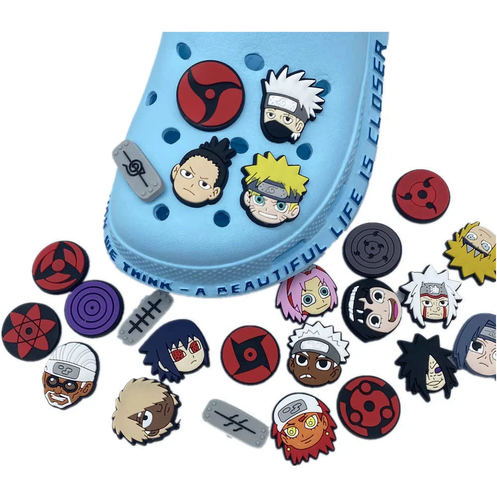 

Hot sell Sharingan custom new design japan anime cartoon shoe croc charms for shoe accessories shoe clog custom, As picture