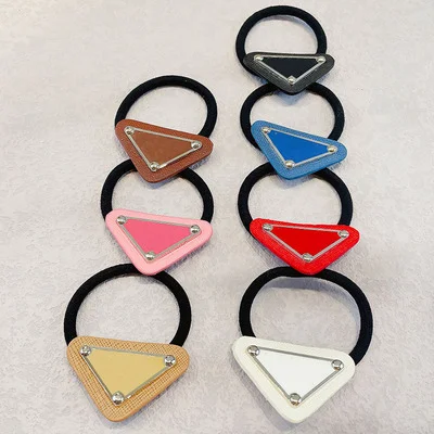 

2021 New designers hair accessories ornament rubber band headband triangle shape ladies luxury hair band hair pin wholesale, Black
