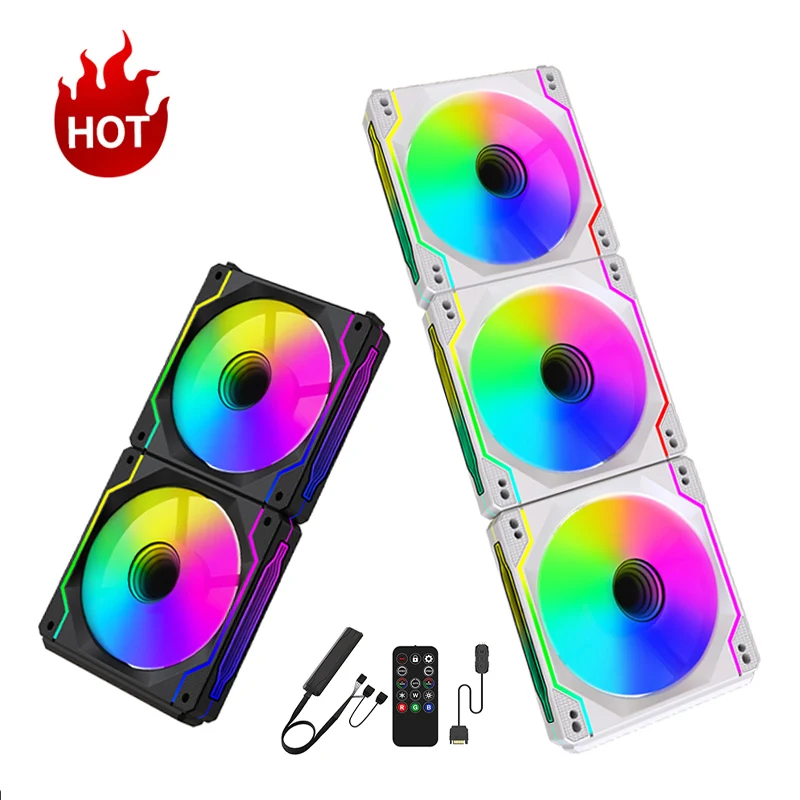 

New Design PC Case Gaming RGB Fan For Computer Case Towers Fans & cooling Light Gaming Combo CPU Server Cooler Colorful Desktop