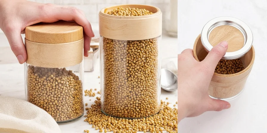 Peppercorns stored in airtight freezer bag