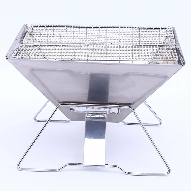 

Picnic charcoal multifunctional grill folding outdoor thickening 201 stove stainless steel grill