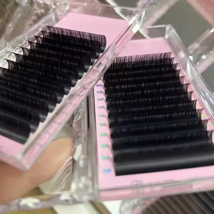 Custom Silk .03 Eyelash Extension Cashmere Volume Individual Matte Black Velvet Lash Extensions Supplies Velvet Lash Trays