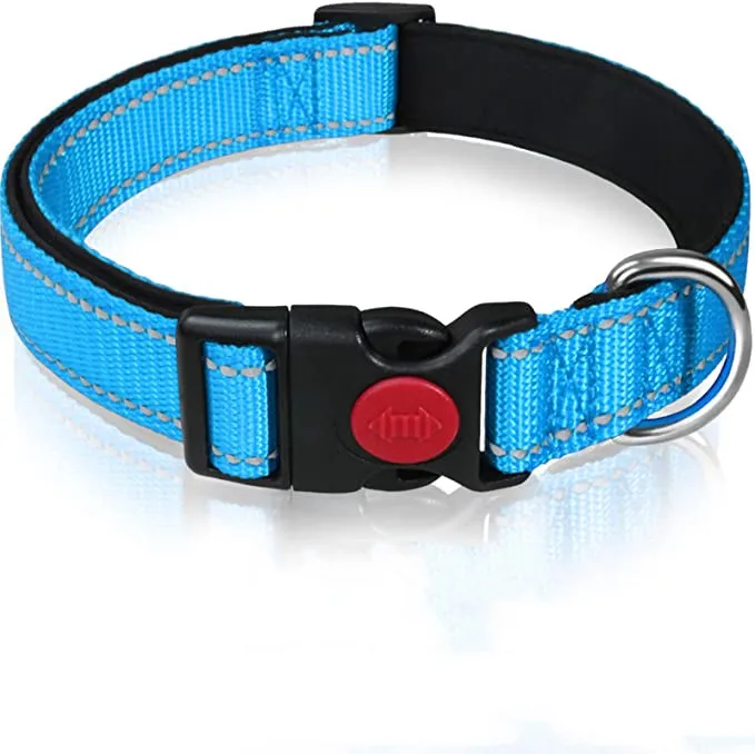 

High quality custom logo colorful ABS adjustable loop reflective dog collar