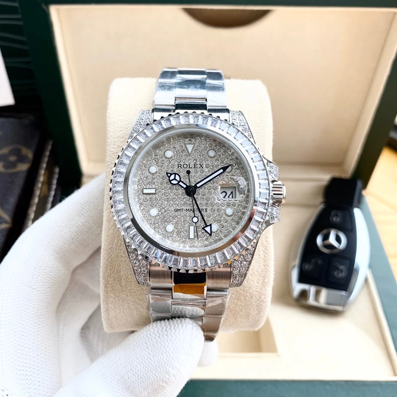 

Fashion Classic Luxury Brand Watch Rolex Boutique Men'S Automatic Mechanical Movement Watch Casual White Diamond Rolex Watch