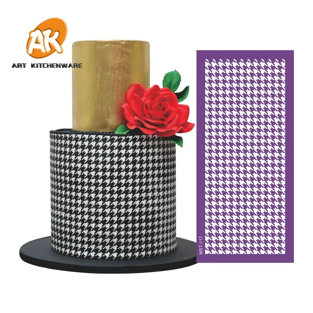

AK Cake Decorating Tools Fabric Stencils for Bakery Edible Art Baking Tools Mesh Cake Stencils for Royal Icing Cake Stencil