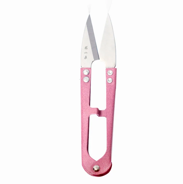 

Hot Selling Mini Handheld Craft Sewing Multicolour Sewing Scissors Professional Carbon Steel Yarn U-shaped Tailoring, Red