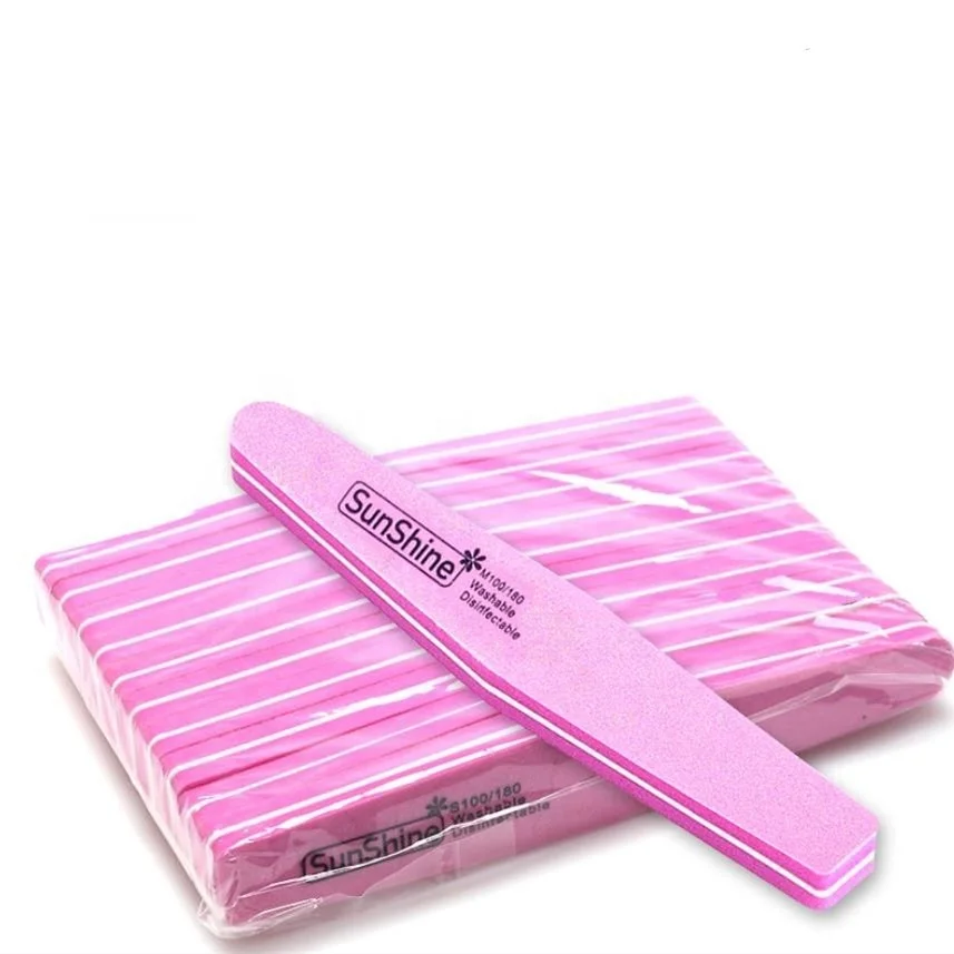 

Sunshine Diamond nail buffer nail Sponge File 100/180 Grit Nail File Disposable Washabale, 6 colors