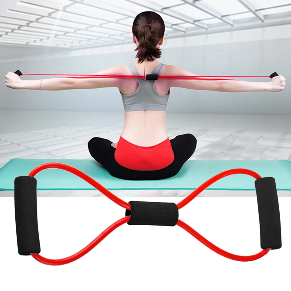 

Yoga Exercise Resistance Bands Gym 8 Word Chest Expander Pull Elastic Muscle Training Tubing Tension Rope Fitness Equipment