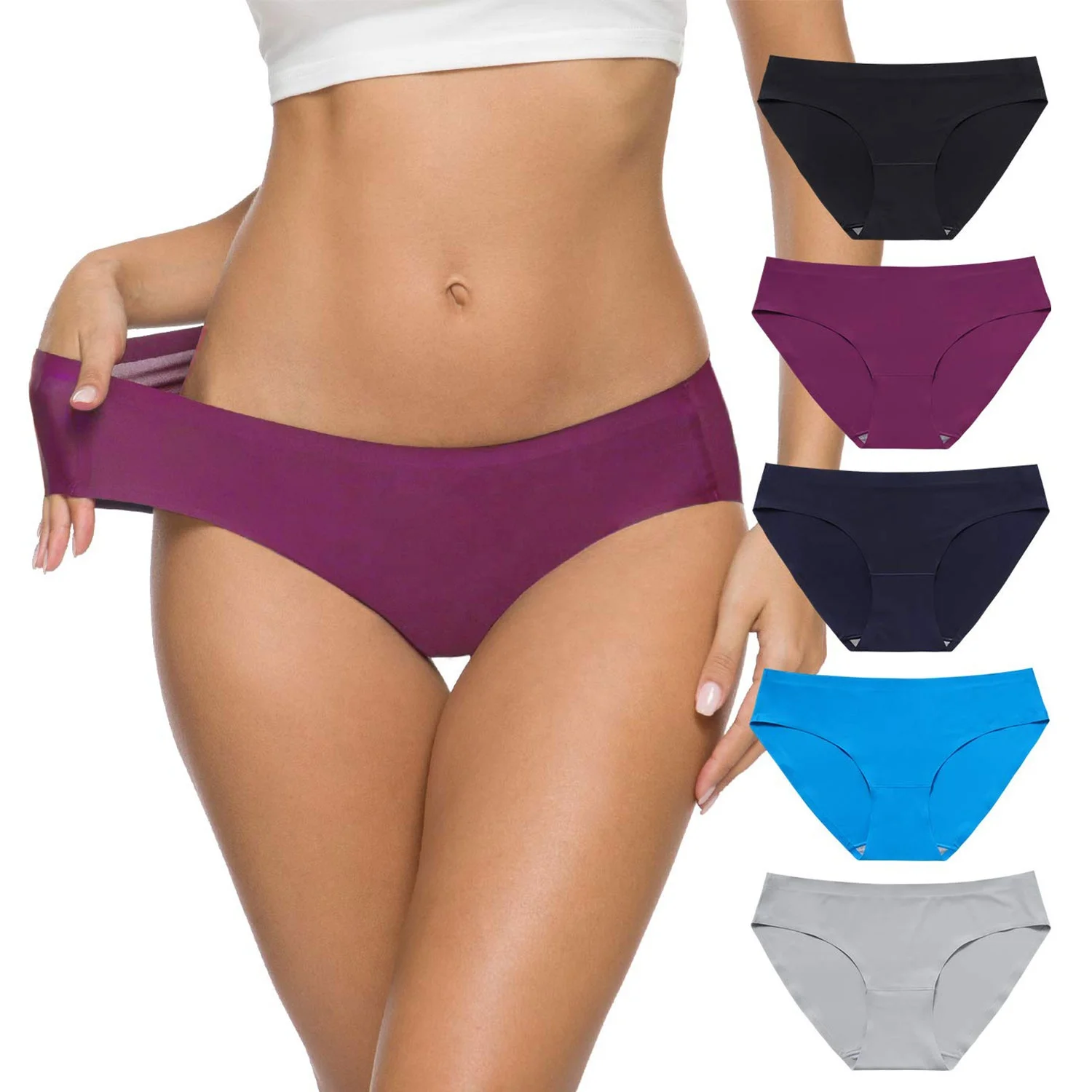 

Plus Size High-end seamless smooth solid women daily briefs Ladies lingerie Girls Shorty Women's Panties, Picture shows