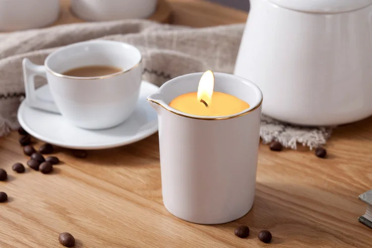 Custom Ceramic Candle Massage Oil Vessel Luxury Candle Holder Empty