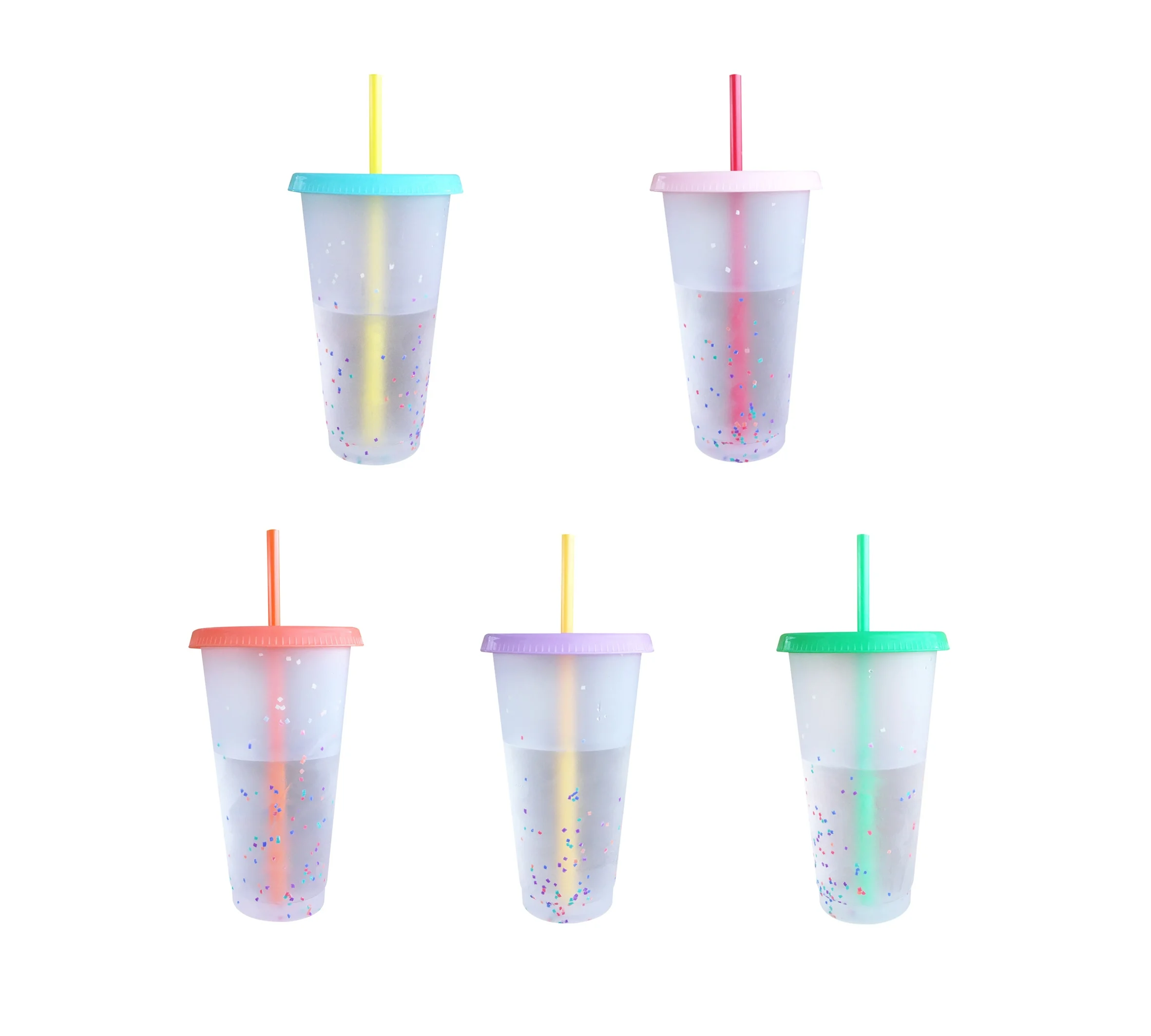 

24OZ Reusable Color Changing Cup confetti Color Changing tumbler