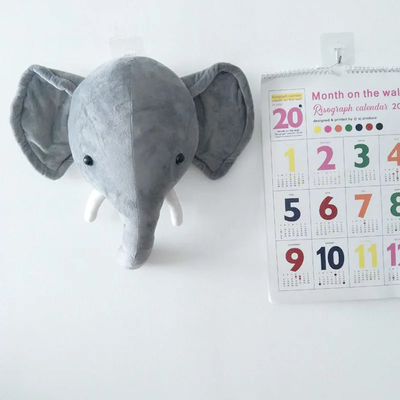 

Cute Home Hanging Wall Decor 3d Animal Head Plush Hanging Decorative Toy