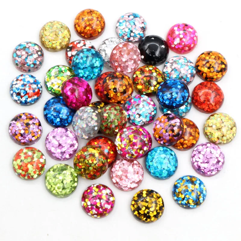 

40pcs/lot 8mm 10mm 12mm Mixed Colors Flatback Resin Cabochons Cameo DIY Jewelry Making Findings for Necklace Bracelet Earrings
