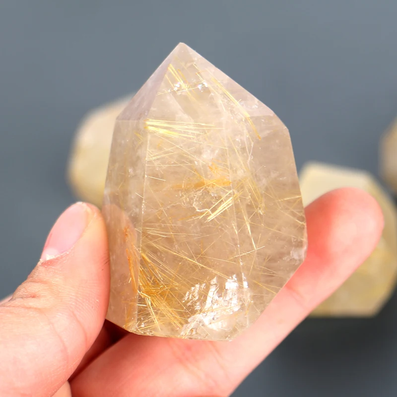 

Wholesale Natural golden Hair Rutilated Quartz Points reiki Rutile crystal Towers Rock Rutilated Quartz tower For healing