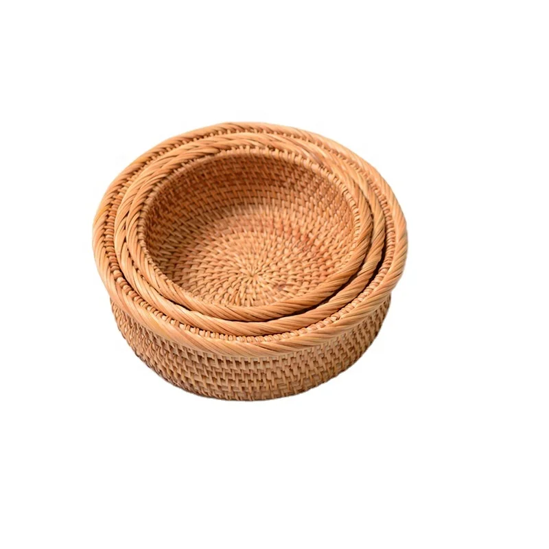 

Wholesale rattan fruit basket living room home modern coffee table fruit plate snack storage box bread food basket