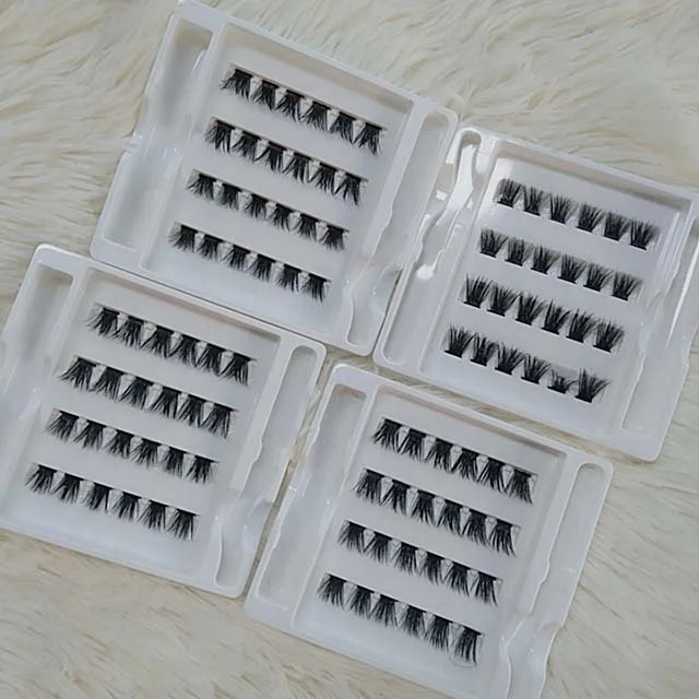 

Faux Mink Cluster Eyelash Extension 0.03 15 Mm Mink 3D Individual Whispy Cluster Eyelashes