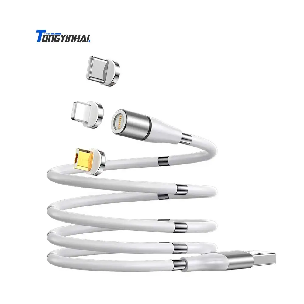 

Tongyinhai factory New Design 3A magnetic coil charging cable data cable fast charging self winding charging cable