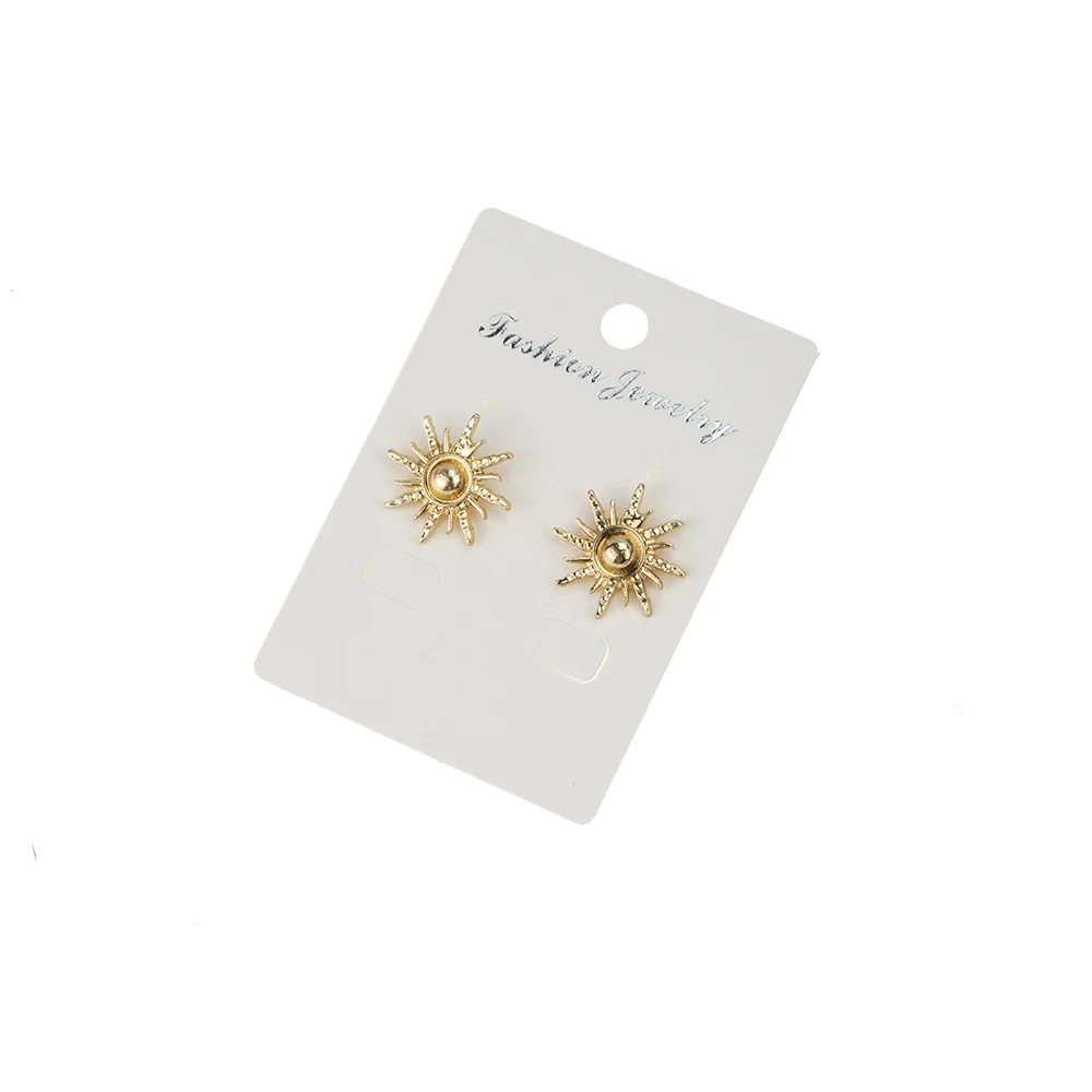 

Christmas Gift Lady's Fashion Small Sun Shape Earrings For Party Vintage Gold Color Sun Stud Earrings For Women, Picture