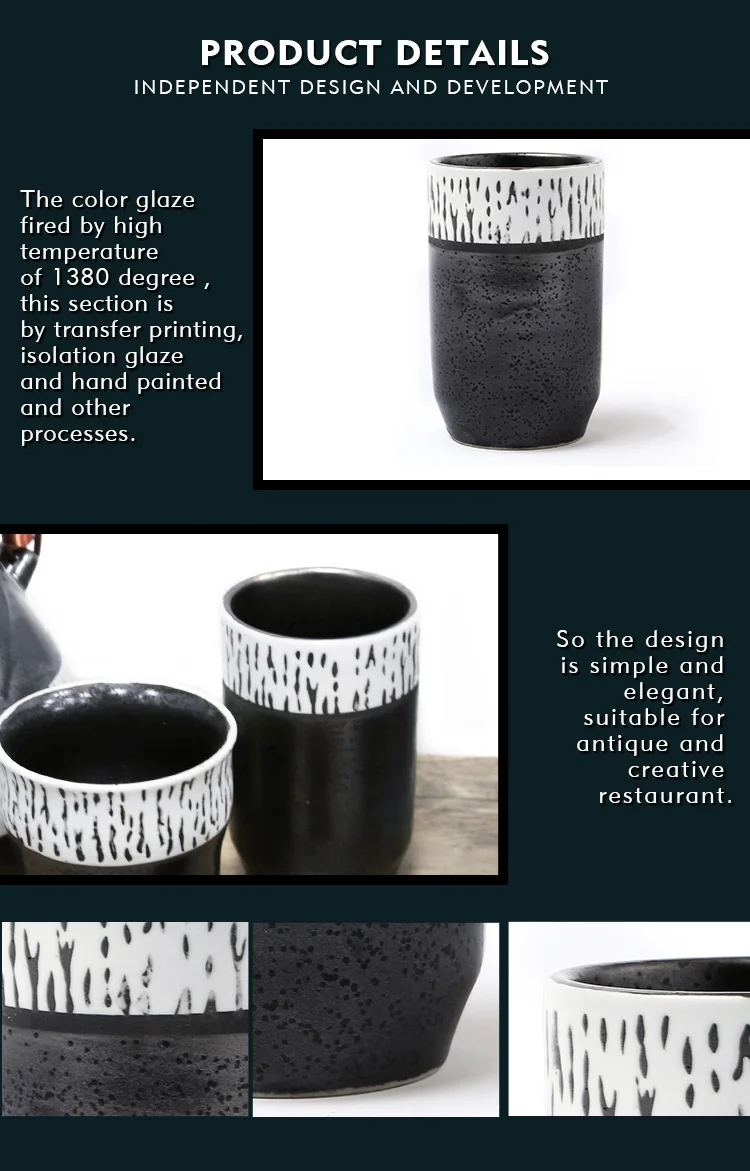 Factory Promotion Cheap Black White Japanese Ceramic Kung Fu Tea Cup