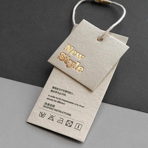 

High Quality Matt Cardboard Recycled Hang Tag Clothing paper tag With Embossed Hangtags For Clothing, White, black, blue, red or custom color